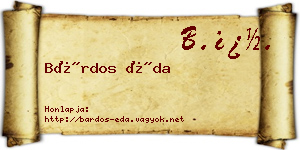 Bárdos Éda névjegykártya